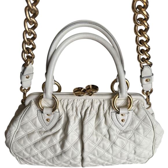 Marc Jacobs Original 2008 Stam Bag – Cream Quilted Leather w/ Gold Hardware - Picture 5 of 16